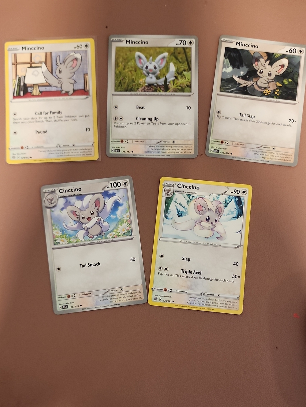 Pokemon Minccino & Cinccino Card Lot